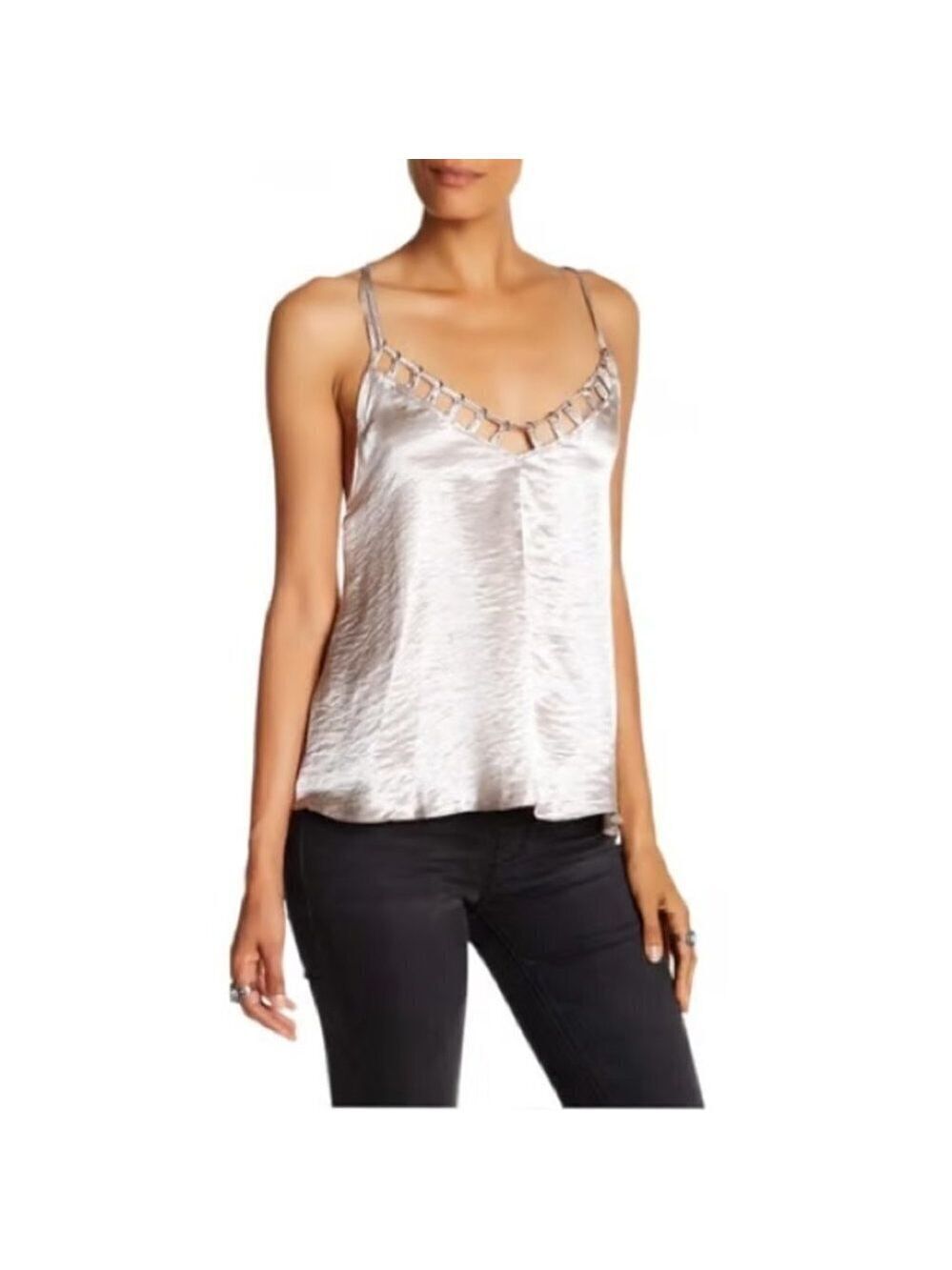 * Free People Silver Haze Satin Camisole Size M